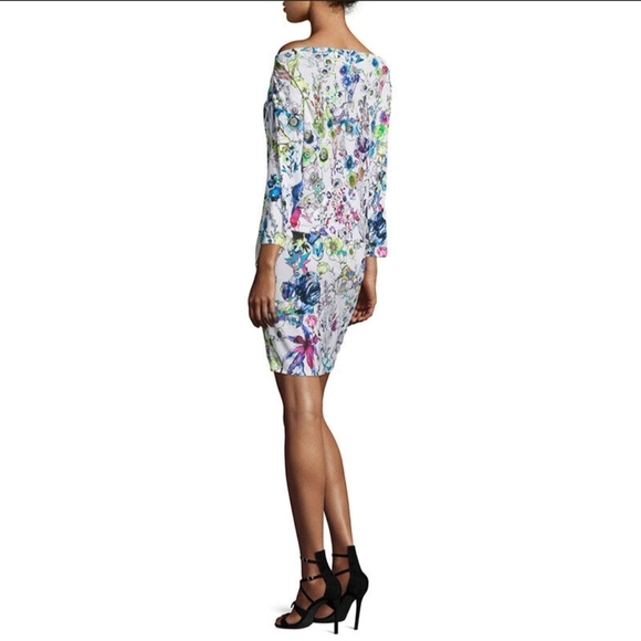 Roberto Cavalli Luxury White Jersey Astro Garden Floral Robot Dress MSRP $1190 - Picture 8 of 14